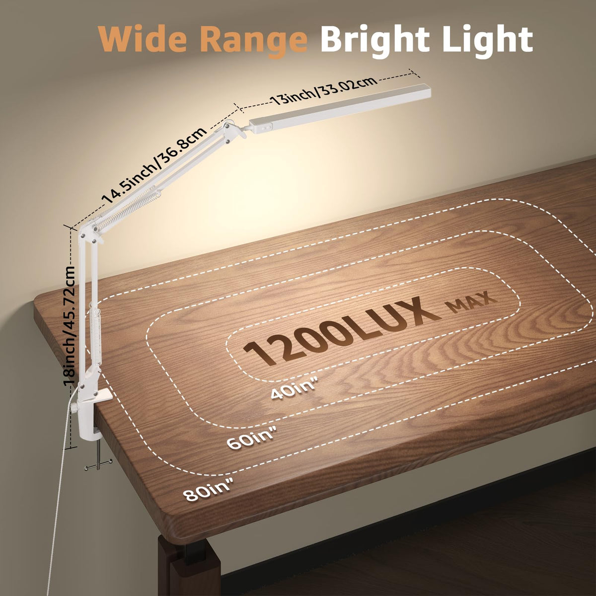 TropicalTree LED array provides bright, even illumination across your workspace.
