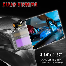 TRQWH auto-darkening lens switches quickly to protect eyes during arc welding