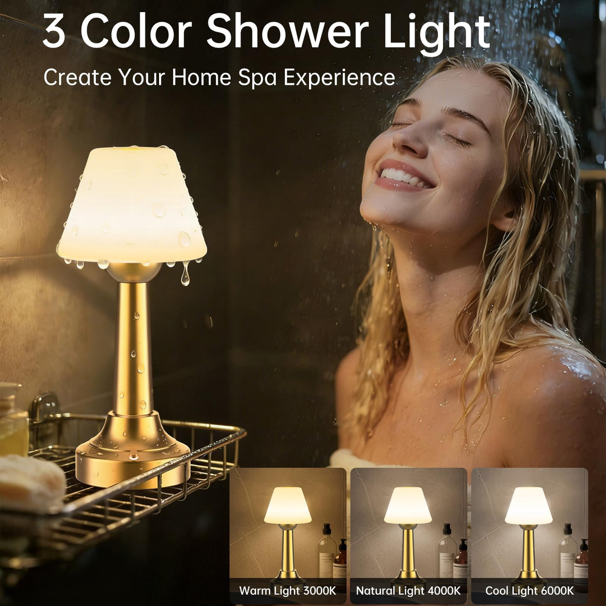 TRRMEZY Shower Lamp IP65 rating ensures rugged use in shower and outdoors.