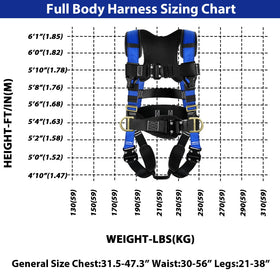 TRSMIMA ANSI-standard safety harness suitable for multiple height tasks.