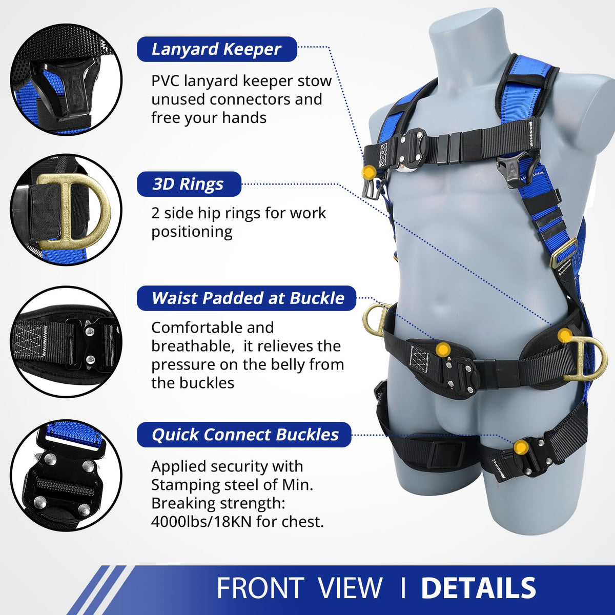 TRSMIMA safety harness with lanyard kit designed for secure elevated work.