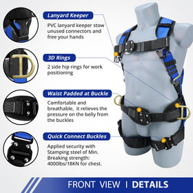 TRSMIMA safety harness with lanyard kit designed for secure elevated work.