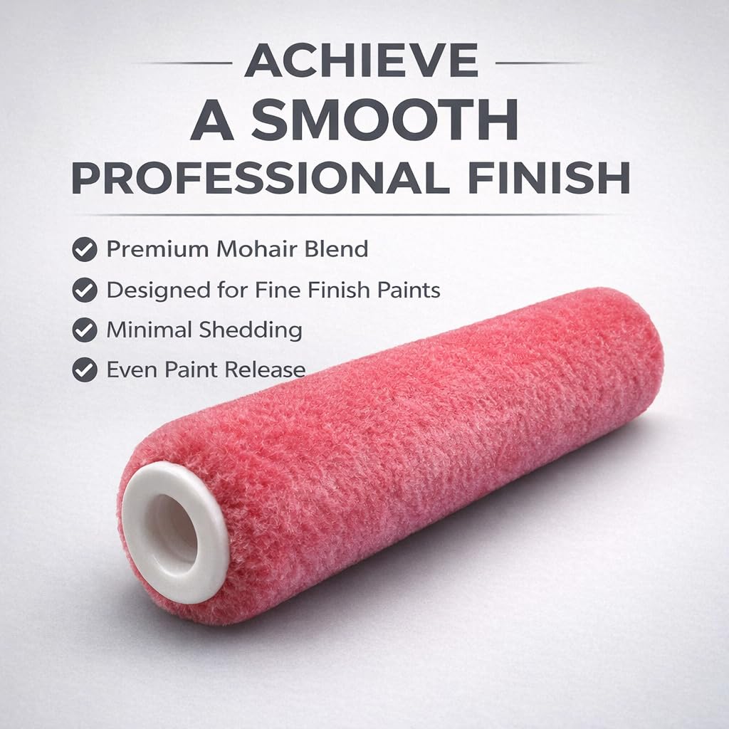 Tru Lamb 4-inch Mohair Mini Roller detail for cabinet refinishing
