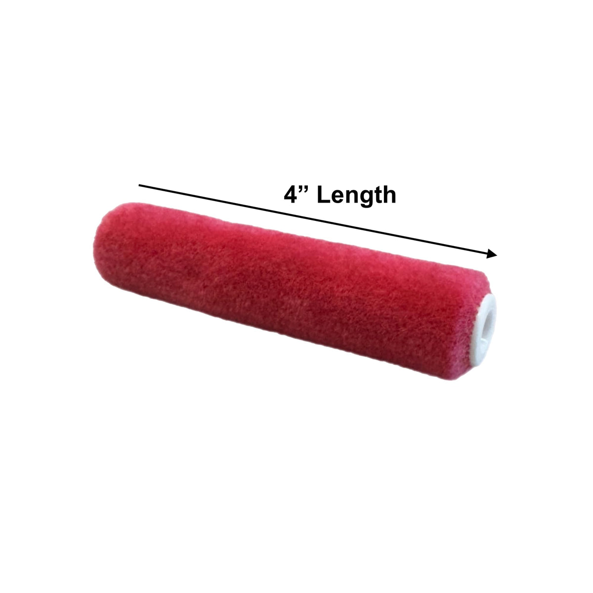 Tru Lamb 4-inch Mohair Mini Roller on cabinet edge showing lint-free results