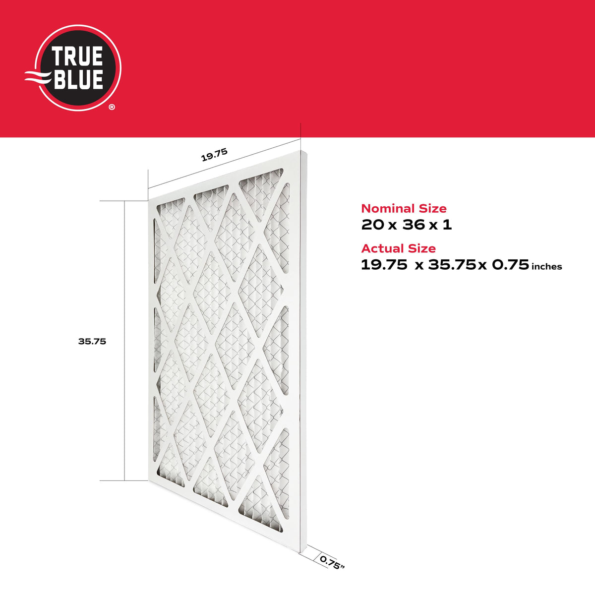 True Blue Allergen filter packaging showing easy replacement for busy households