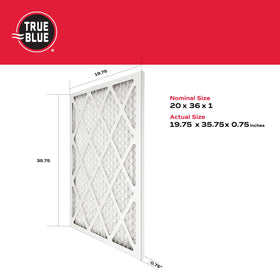 True Blue Allergen filter packaging showing easy replacement for busy households