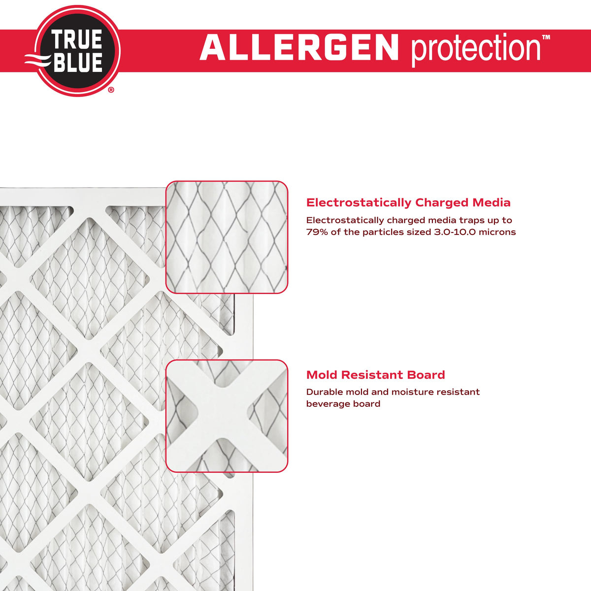True Blue Allergen fits most furnaces, improving HVAC airflow