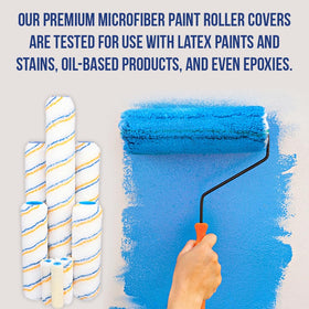 True Blue roller cover used with latex paints for even coverage.