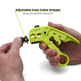 TRUE CABLE flexible tool speeds braided shield prep with the Velcro comb.