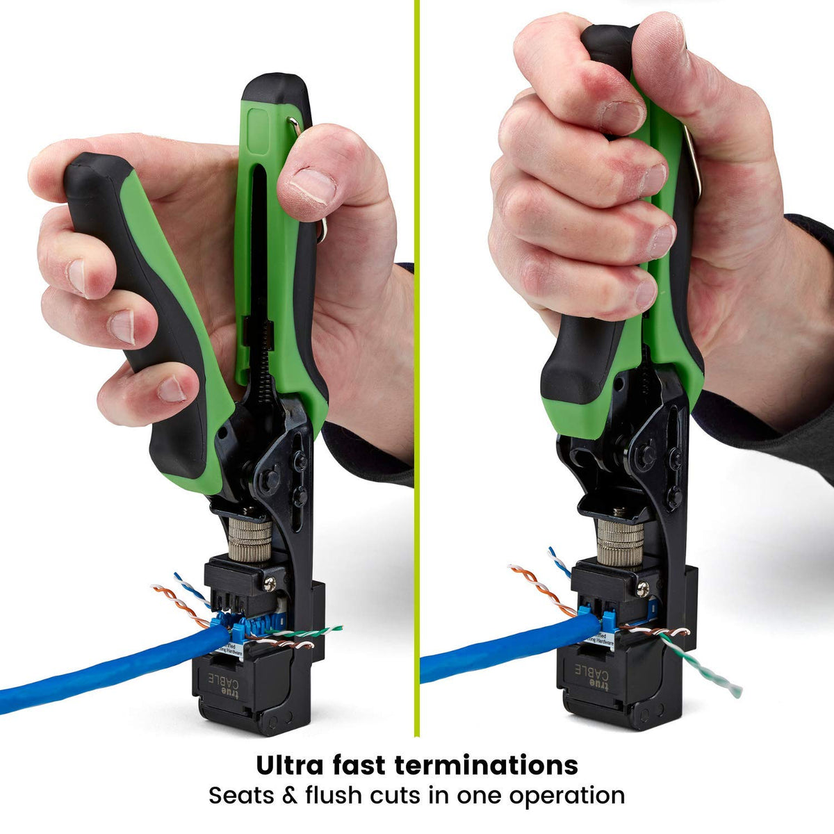 TRUE CABLE ergonomic non-slip grip designed for comfortable, extended use