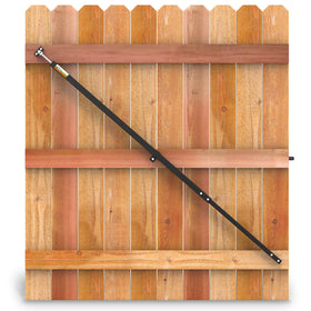 TRUE LATCH 8ft telescopic gate brace assembly stabilizes wooden gates