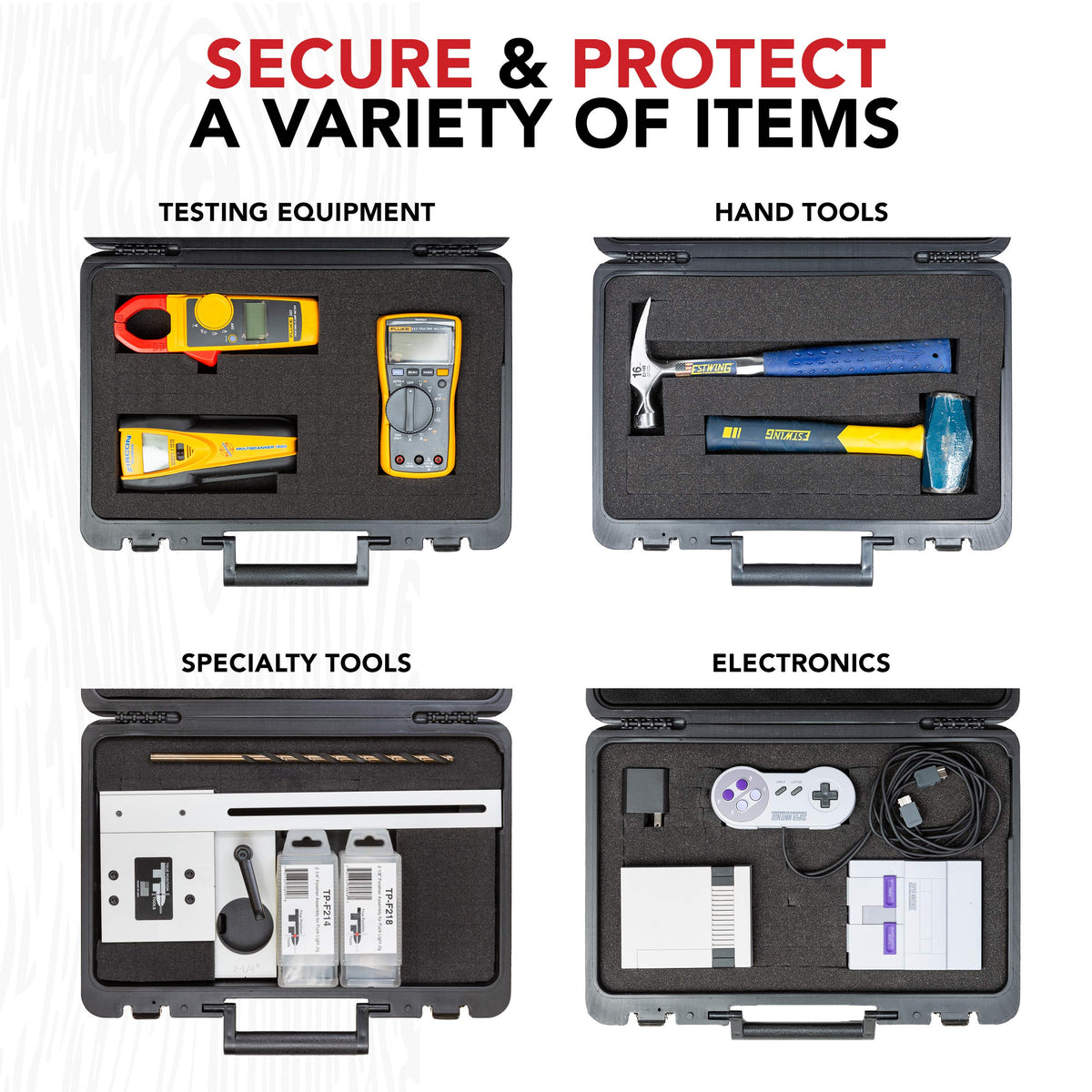Exterior and interior dimensions help plan gear storage