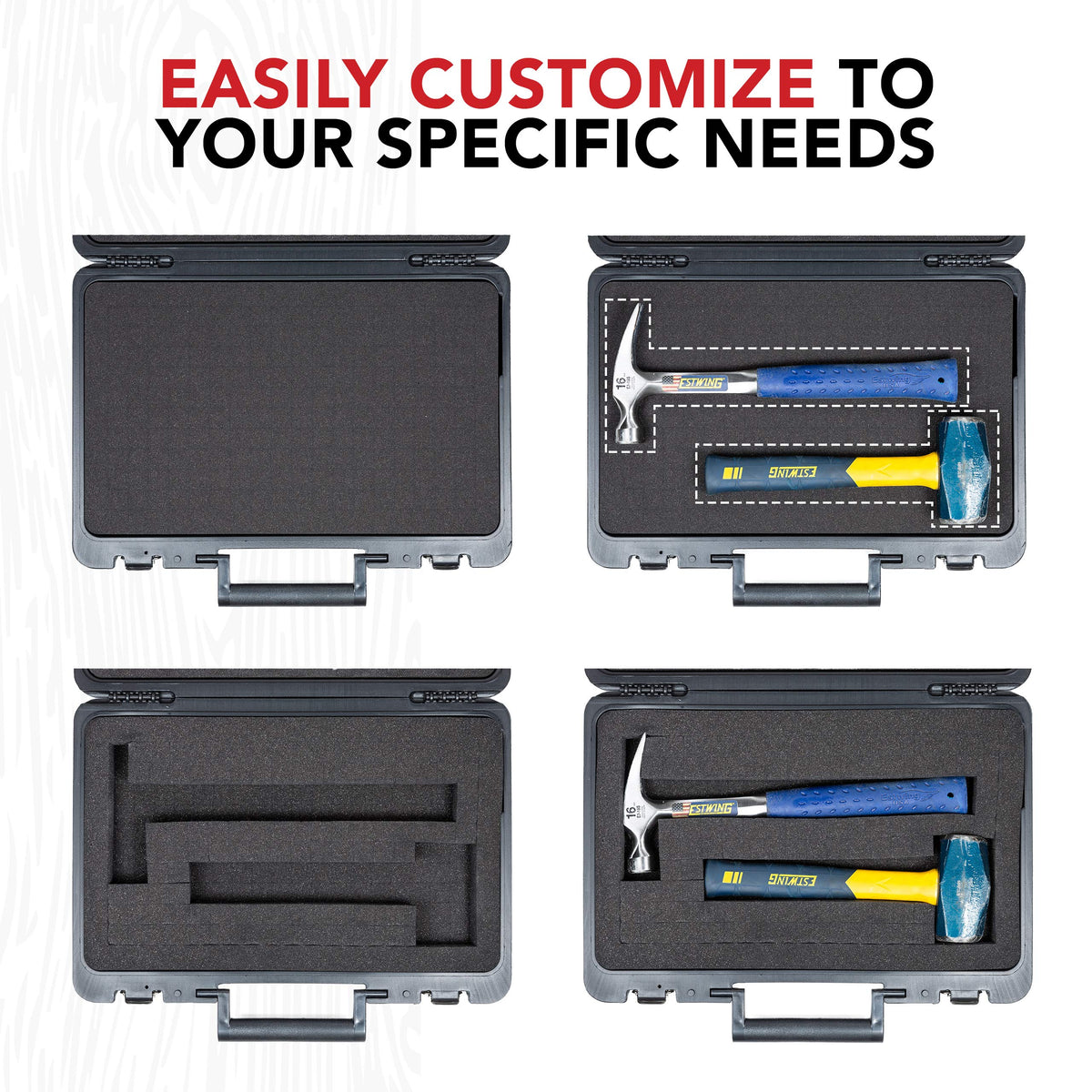 Premium Kaizen Pick and Pluck foam used for customizable compartments