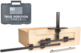 True Position Tools PRO cabinet hardware jig centers drawer fronts precisely for flawless installs.