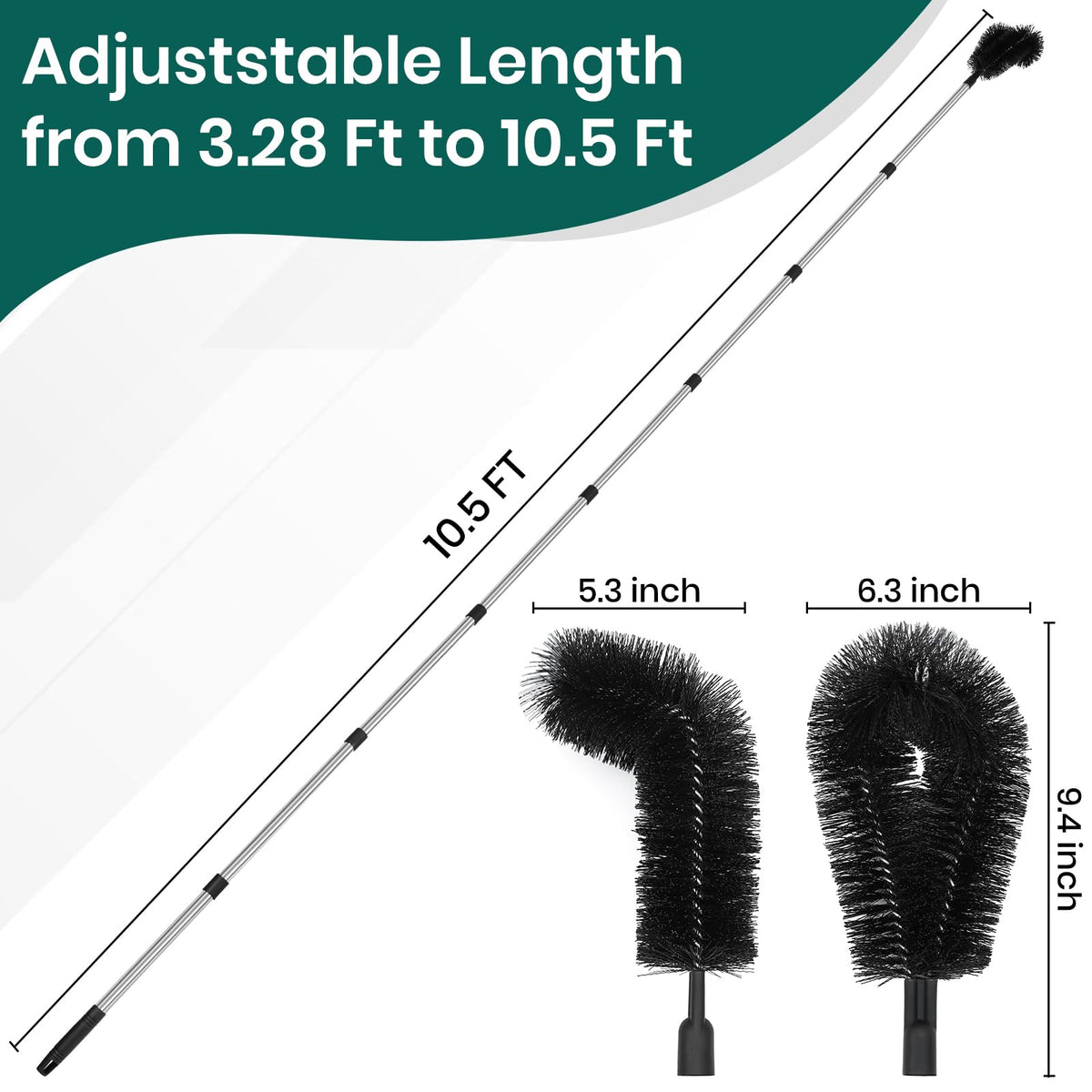 TrueYee extendable pole delivers long reach for ground-based gutter work.