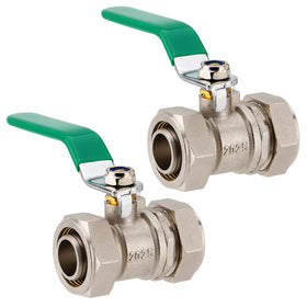 TRUCFUSION 3/4in inline ball valve fittings ready for installation in pneumatic systems.