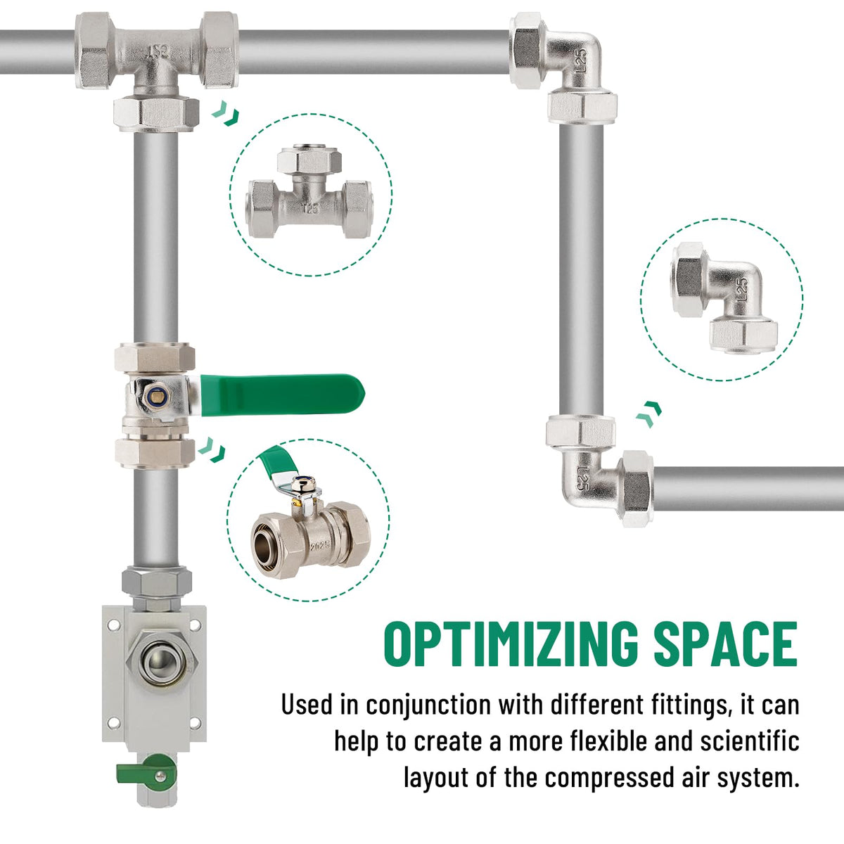 TRUCFUSION inline valve designed for air lines, filtration, and dryers.