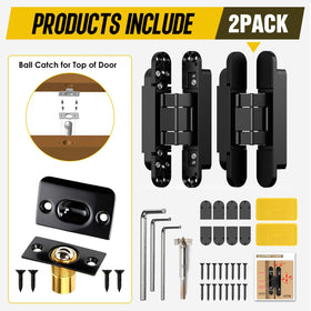 TruGroove Hidden Door Hinge 180-degree swing enables versatile door motion in tight spaces.
