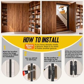 TruGroove Hidden Door Hinge material closeup highlights zinc-aluminum alloy durability and rust resistance.