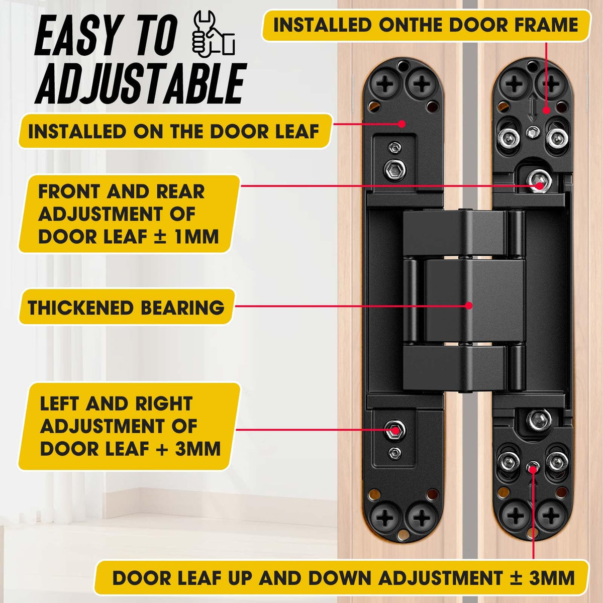 TruGroove Hidden Door Hinge packaged ready for installation and long-lasting use.