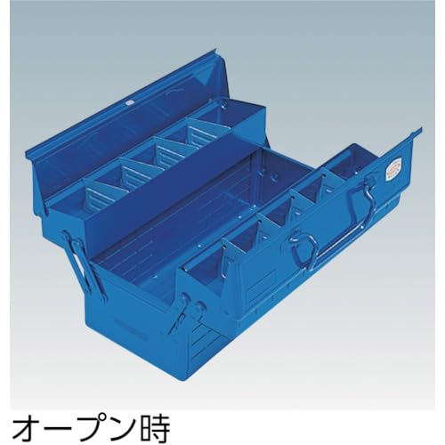 Trusco ST-350-B open lid detail emphasizes two-level storage for small parts.
