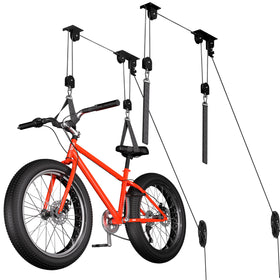 TRUSOON 2-pack bike hoist for ceiling storage and garage organization.