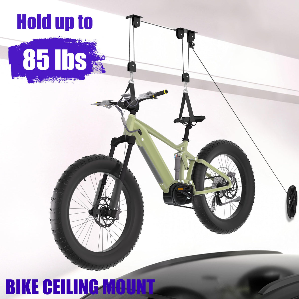 TRUSOON bike hoist 85 lb capacity safely lifts bikes