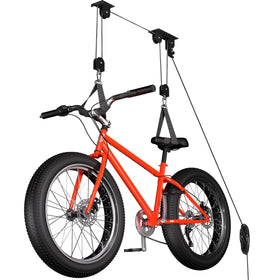 TRUSOON bike hoist overhead storage setup keeps garage floors clear