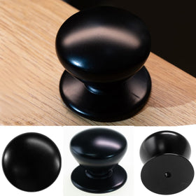 Trust4Care bifold knob matte black back view, showing durable zinc core