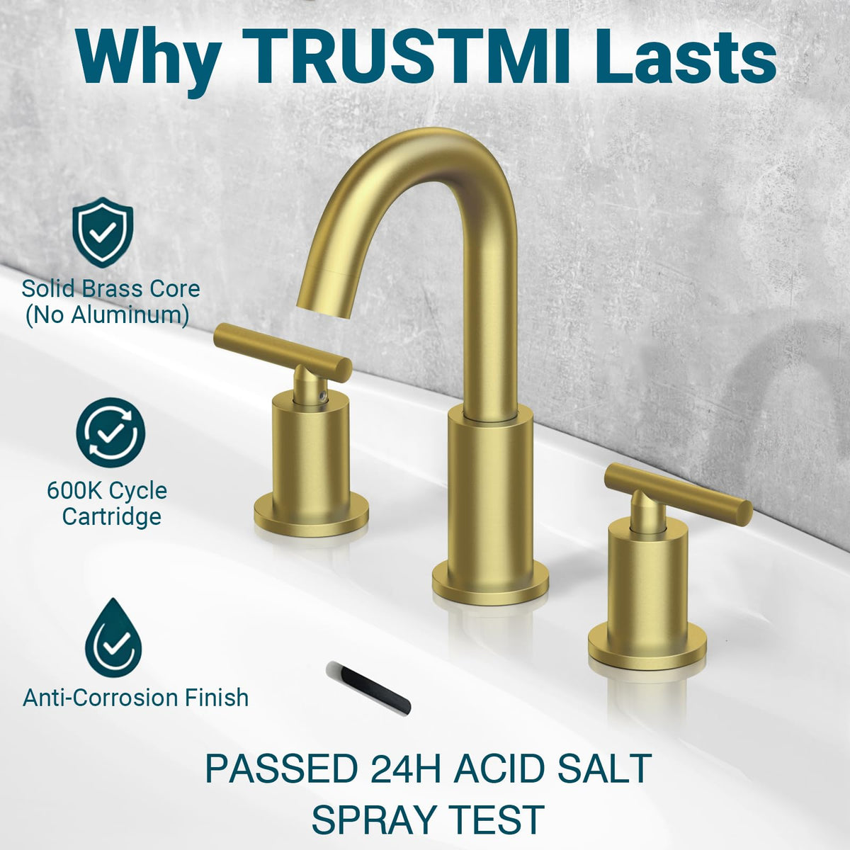 Trustmi faucet includes overflow drain and pop-up stopper for easy cleaning