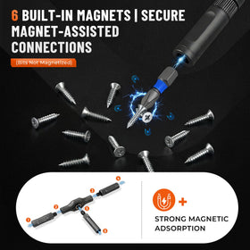 Trutob N38 magnetic ratchet system keeps bits secure.