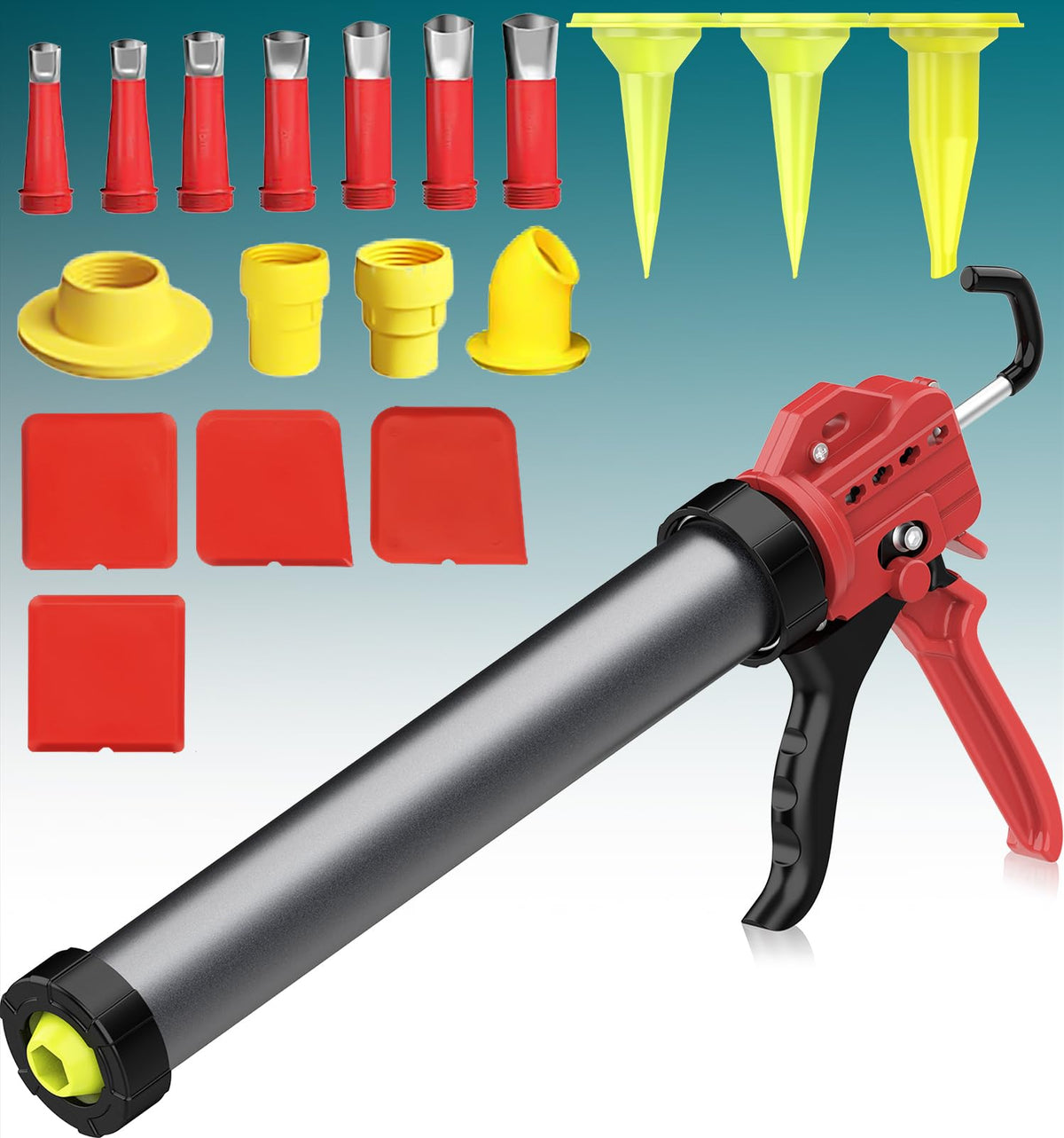 TRUXXON 20oz sausage caulk gun front view for precise sealing.