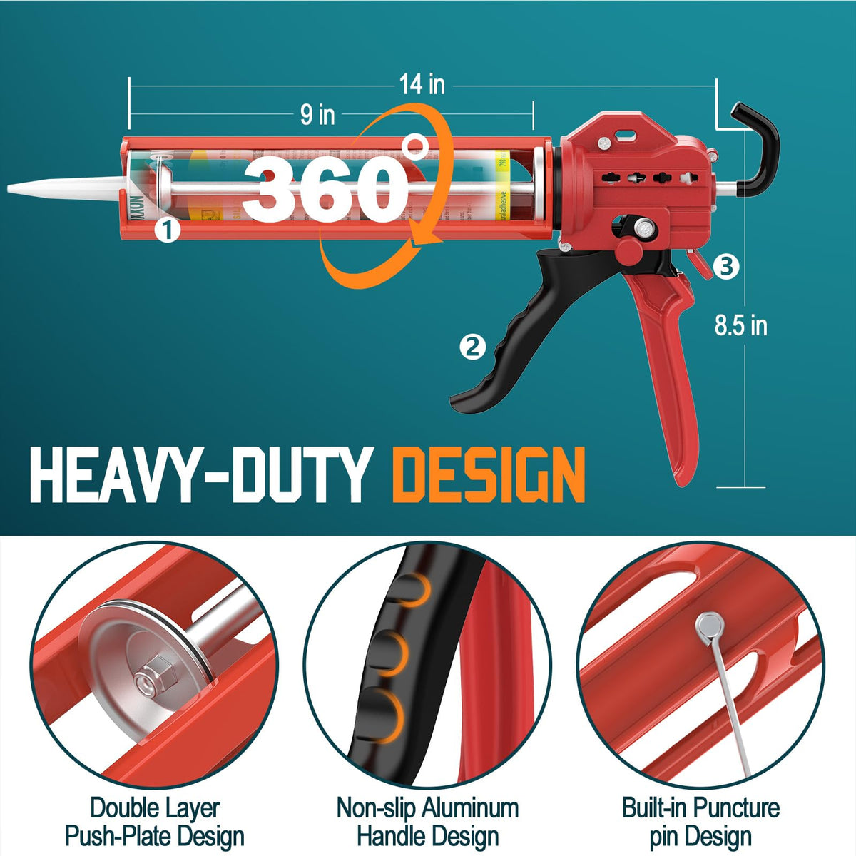 TRUXXON caulk gun supports multiple materials for versatile projects.