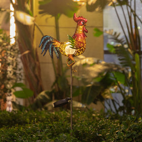 Tryme rooster patio display adds welcoming charm to your yard.