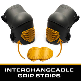 Ergonomic contoured design hugs the knee for stable kneeling on repair sites.