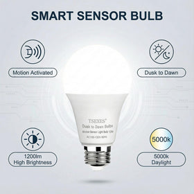 TSEXES garage bulb lights entryways automatically for secure spaces.
