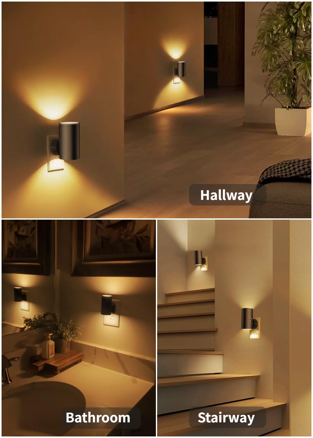 TSEXES LED night light suited for bedrooms, hallways, kitchens and bathrooms.