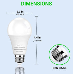 TSEXES motion sensor bulb dusk to dawn for convenient automatic lighting
