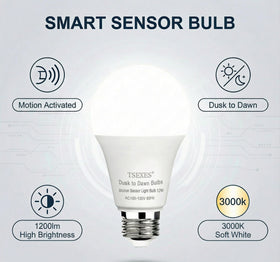 TSEXES motion sensor bulb for outdoor pathway enhances security after dusk