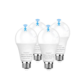 TSEXES motion sensor bulb on porch with hands-free lighting at night