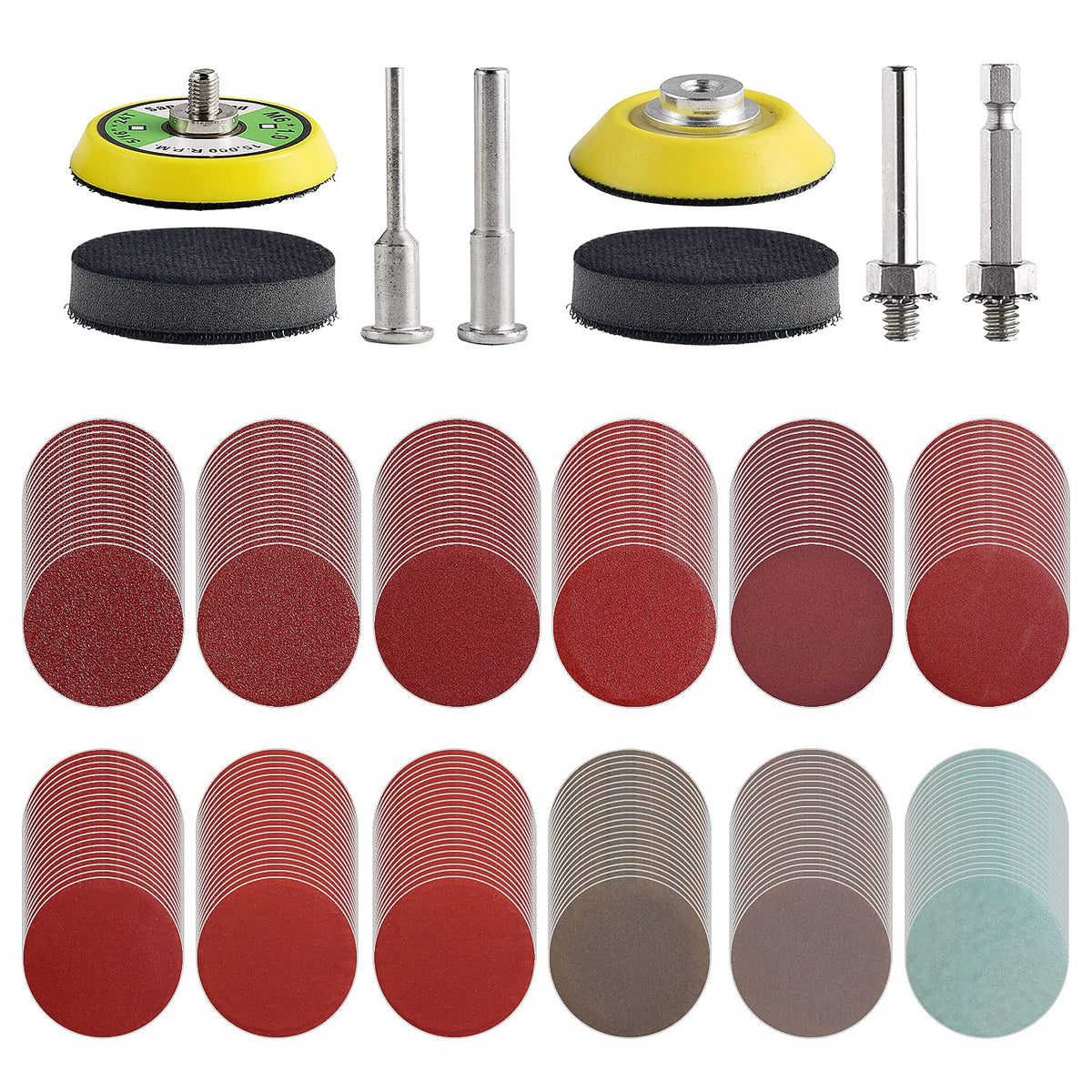 Tshya 240pcs 2-inch sanding discs kit with versatile grit options