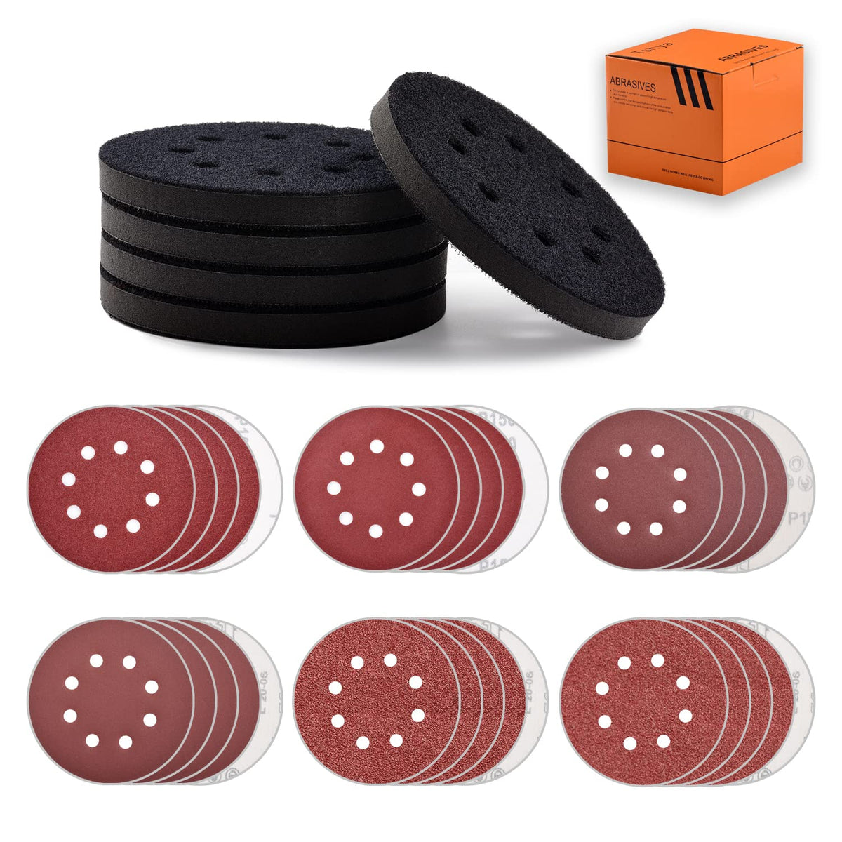 Tshya 5-inch 8-hole sponge pad front view for cleaner dust handling