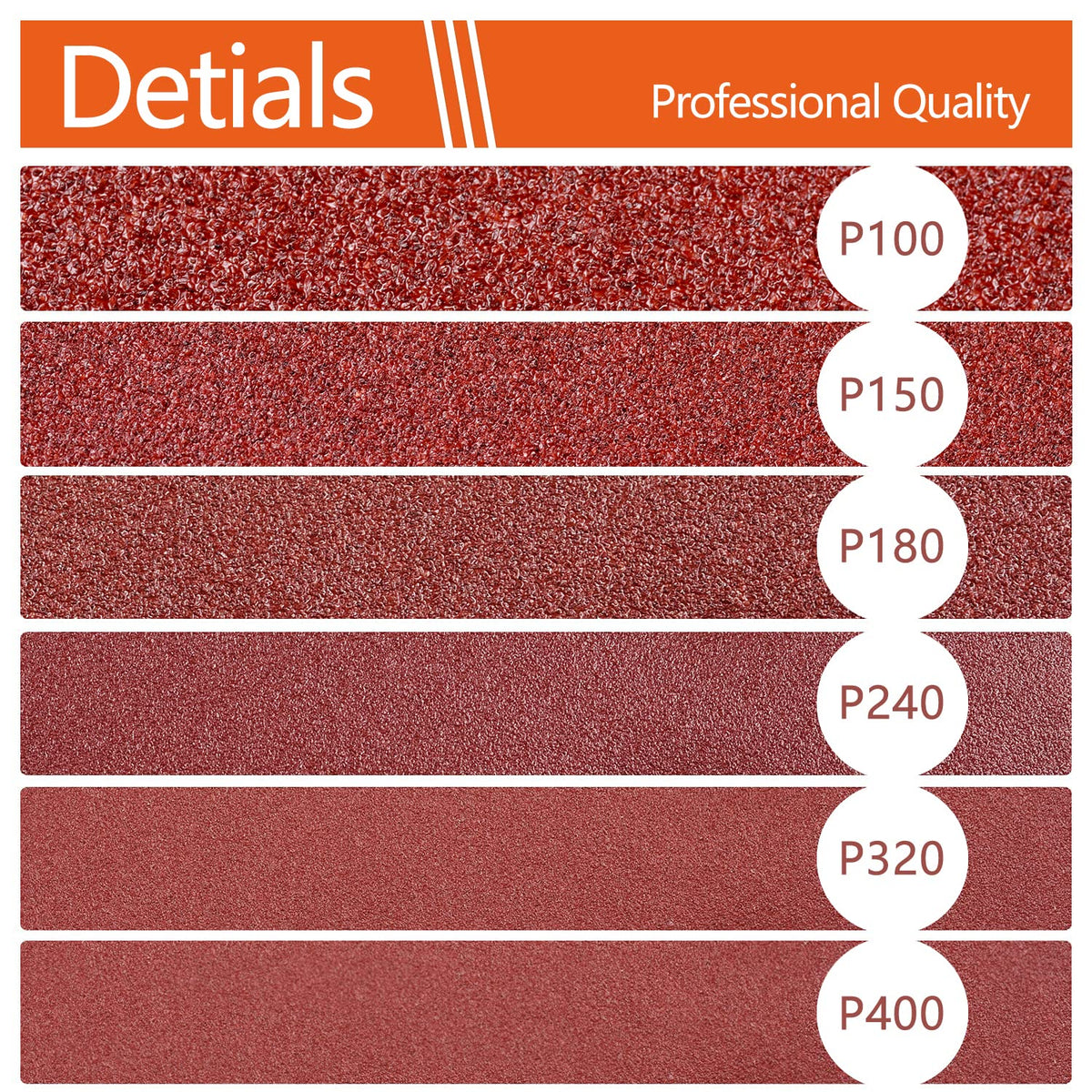 Tshya 5-inch aluminum oxide discs 100–400 grit for metal and wood