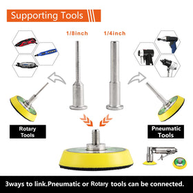 Tshya sanding pad with 1/4 inch round and hex shanks for precise control