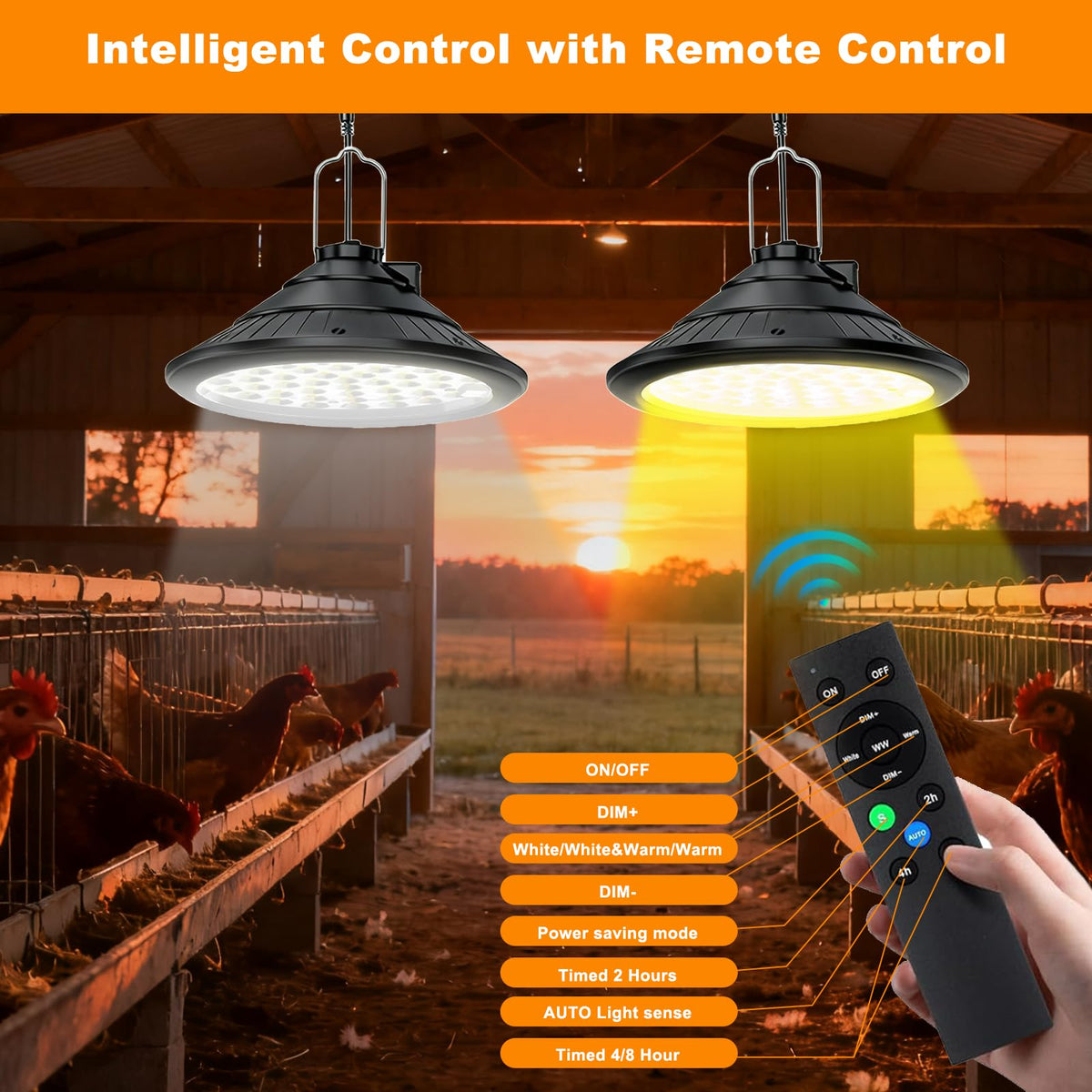 TSJKPAYL 3 color dimmable LED for adjustable warmth and daylight in coops