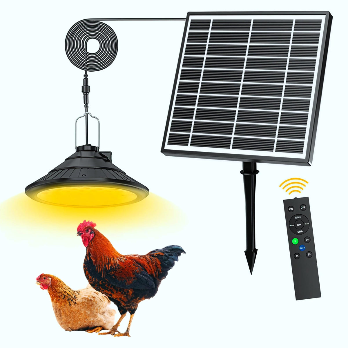 TSJKPAYL solar chicken coop light with timer for reliable daytime and nighttime lighting