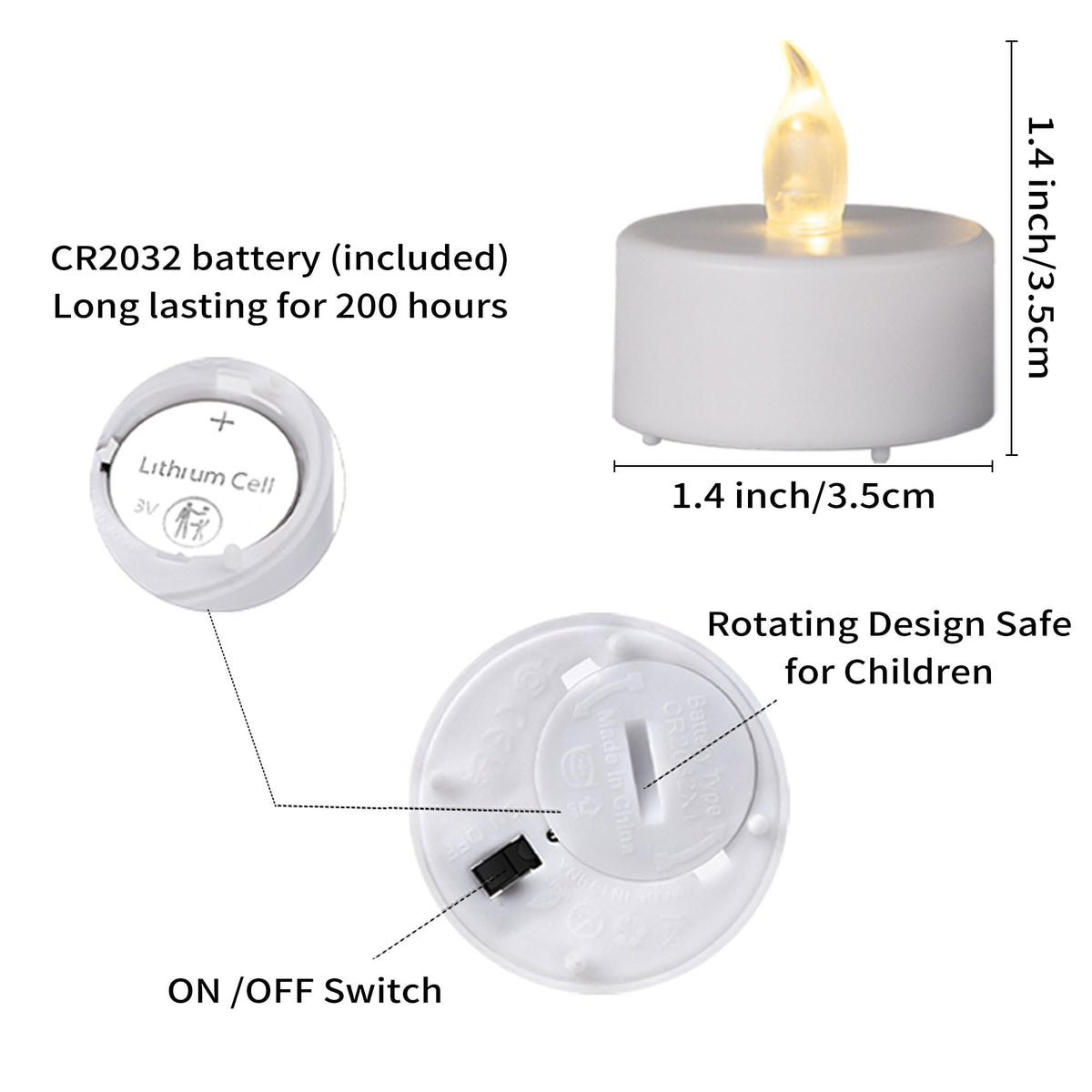 TSLVIC LED tea light with batteries included for instant use