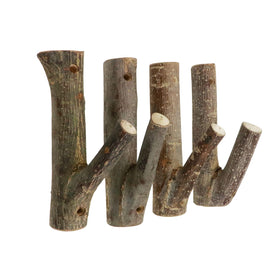 Tsnamay 4Pcs real wood tree branch wall hook for coats and bags