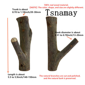 Close-up of Tsnamay bark-preserved branch texture for rustic charm