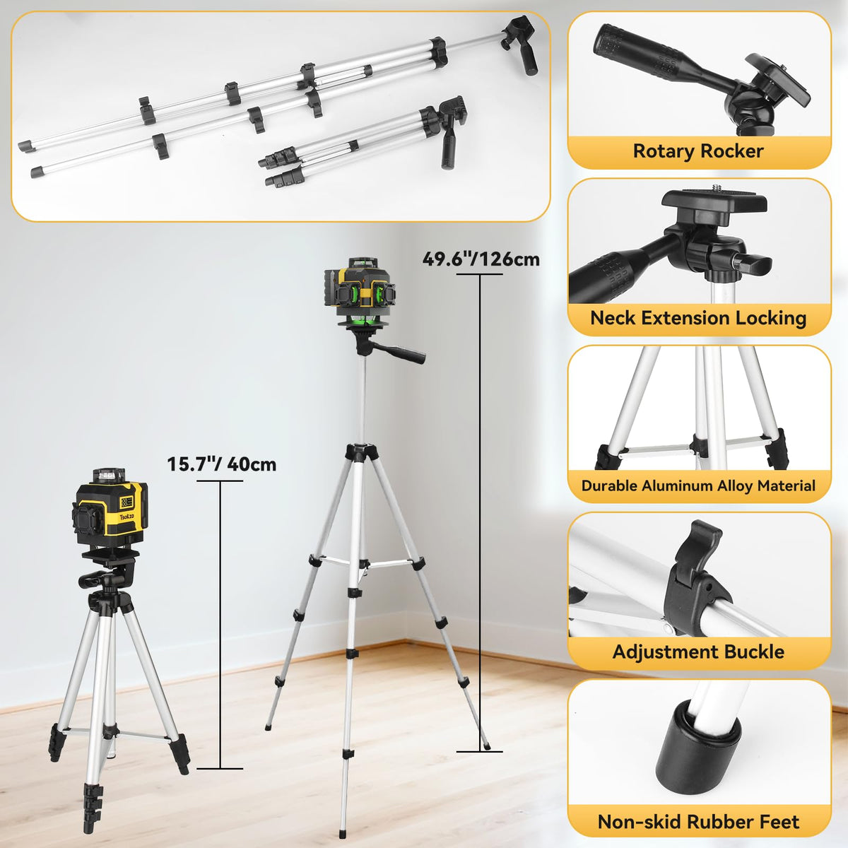 Tsokzo wall mount and bracket kit for secure alignment fixtures.